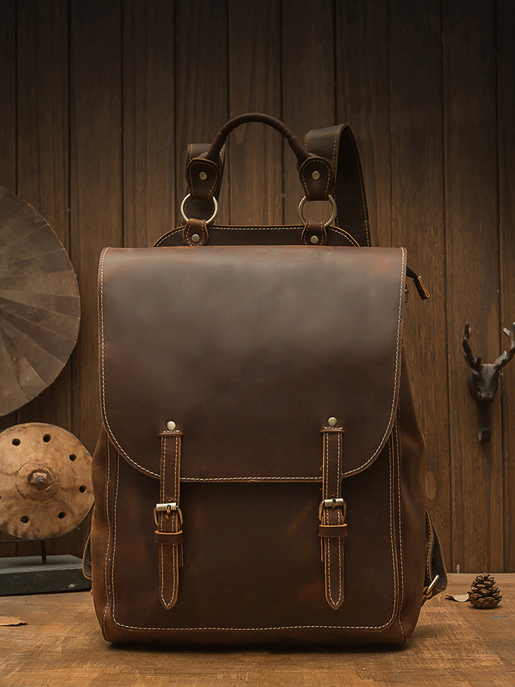 Smithxin Handmade Leather Shoulder Bag Male Young Bull Leather Personality Shoulder Backpack Travel Computer Bag Brand Male Bag