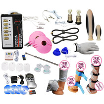 Electric shock pulse masturbator Male penis ring horse eye female breast clip jumping egg vestibular anal plug SM alternative toy abuse