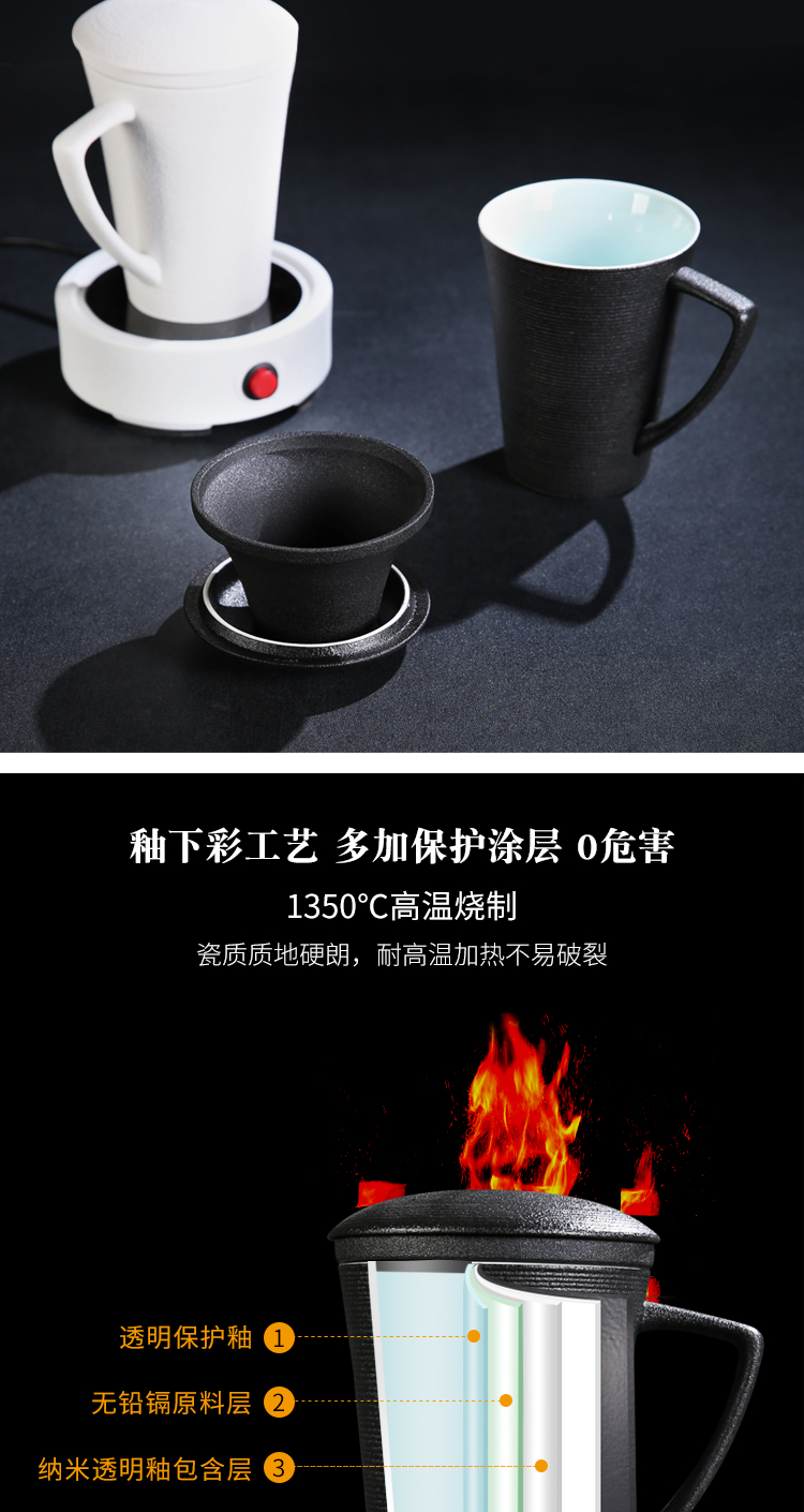 The Product porcelain sink coarse pottery thermostatic treasure porcelain cup warm cup insulation tea filter cup heating temperature milk cup mat