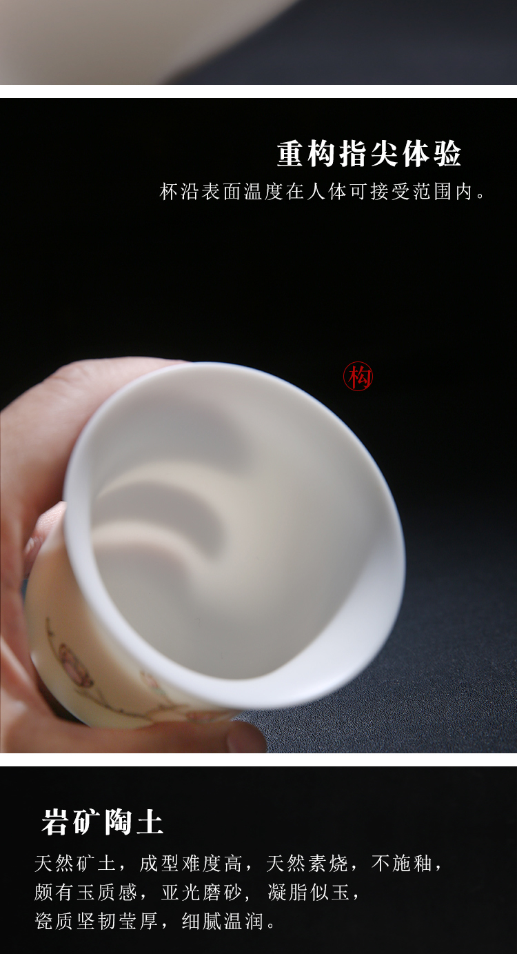 Dehua porcelain remit'm white porcelain hand - made paint high tonic excessive penetration in com.lowagie.text.paragraph sample tea cup hand - made master individual single cup of tea