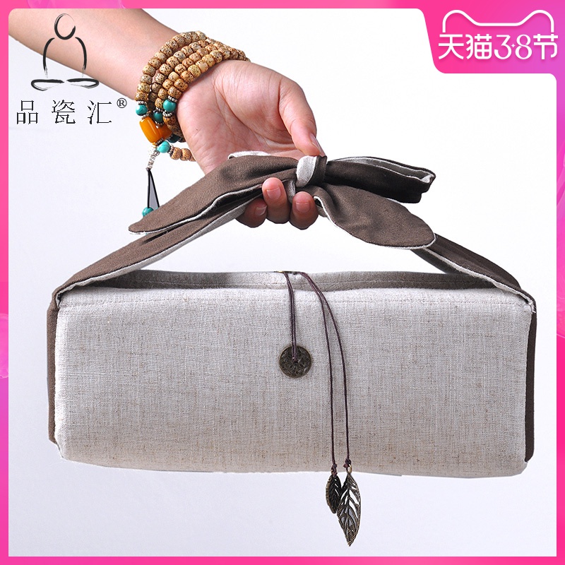 The Product porcelain sink tea zero series tea cloth with portable crop protection, pocket is suing storage bag bag