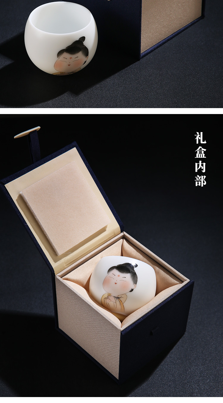 The Product master cup ceramic porcelain remit single suet jade white porcelain cups sample tea cup for cup tang beauty hand - made kung fu tea set