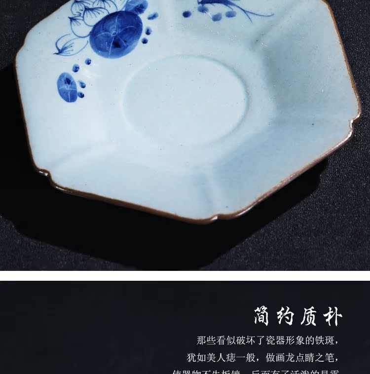 The Product cyber space antique glaze porcelain remit hand - made porcelain cup mat kung fu tea tea accessories heat insulation cup mat