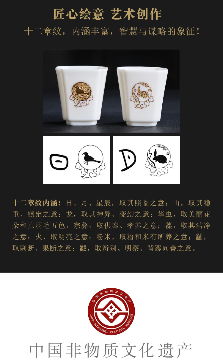 The Product porcelain sink/Lin yu - shan gold single CPU suet jade white porcelain sample tea cup longhua chapter twelve grain tea masters cup