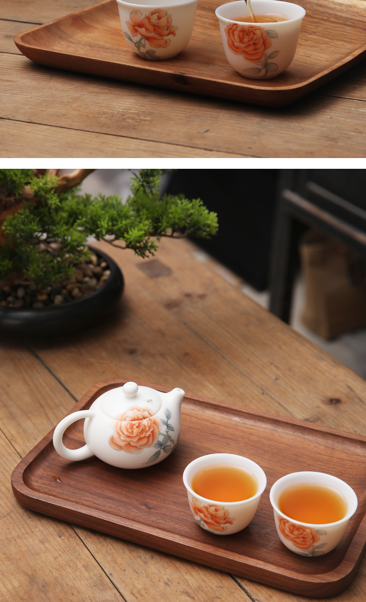 The Product porcelain sink ceramic teapot xi shi pot of pure manual hand - made white porcelain Chinese white teapot household new Chinese style tea set