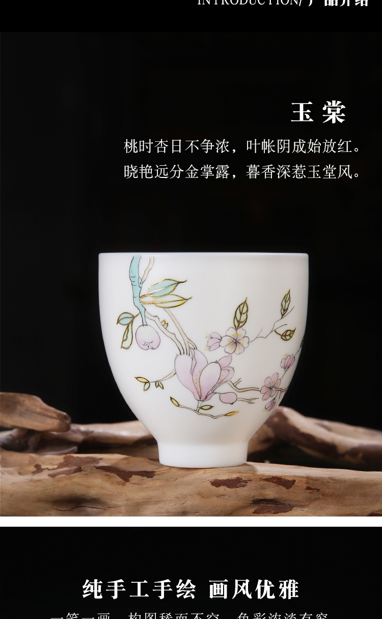 The Product master teacups hand - made porcelain remit the see colour sample tea cup literati landscape bell cup of dehua white porcelain tea cups