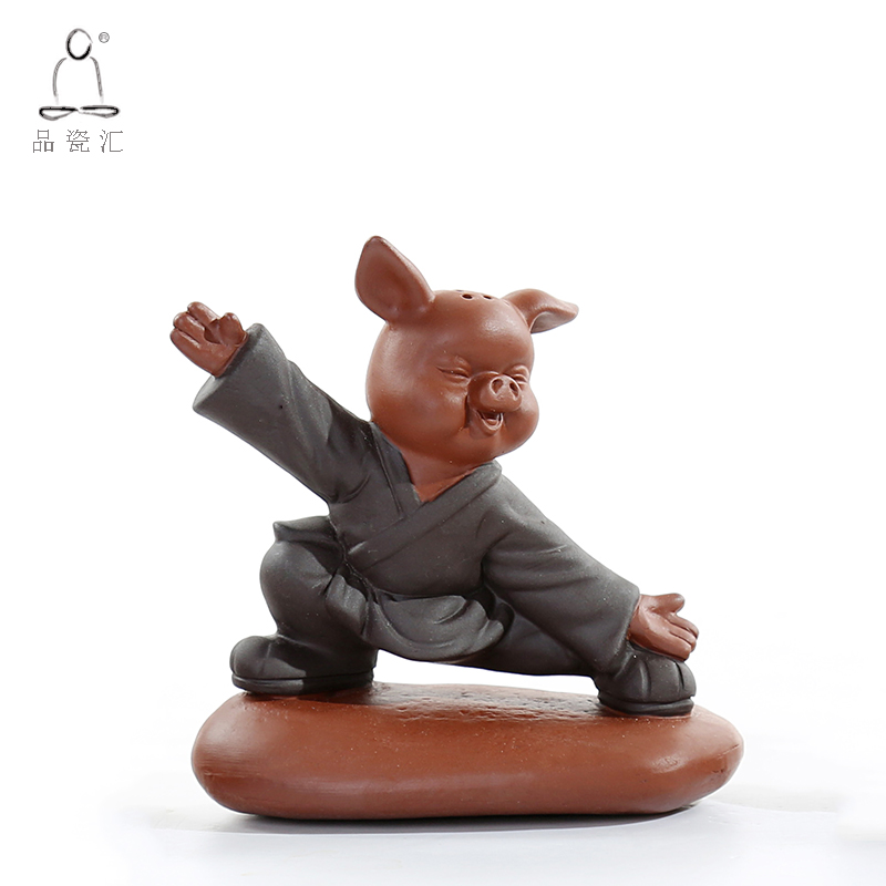 The Product porcelain sink chan, a young monk purple sand tea pet furnishing articles for its ehrs, lovely pig ceramic Buddha kung fu tea accessories