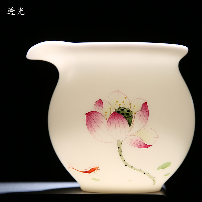 The Product dehua porcelain remit jade built white porcelain lotus rhyme ceramic fair fair keller cup tea tea service items