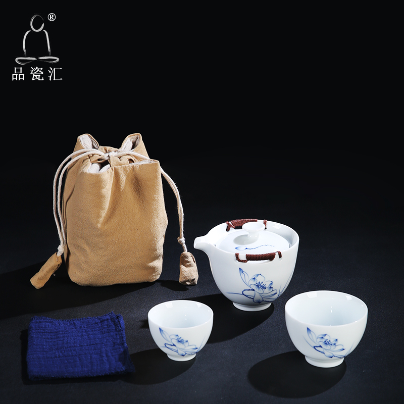 The Product porcelain remit to startan HeCu crack cup travel to a pot of two cups of kung fu tea kettle