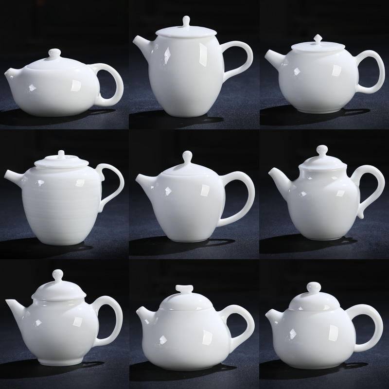 Article 12 pot of dehua white porcelain porcelain remit thin foetus ceramic teapot household single pot side put the pot of xi shi xi shi pot pot