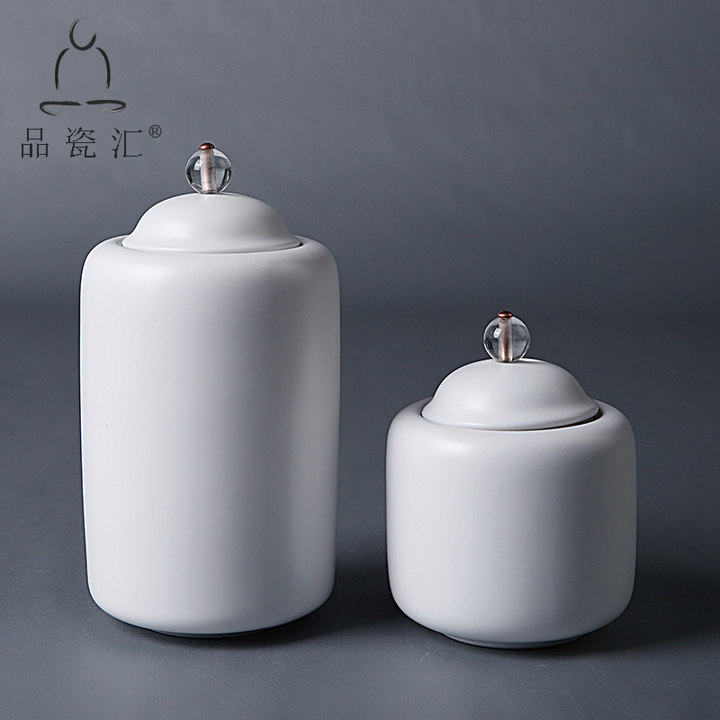 The Product matte enrolled white porcelain porcelain remit time tea caddy fixings storehouse ceramics seal pot tea, green tea tea POTS awake