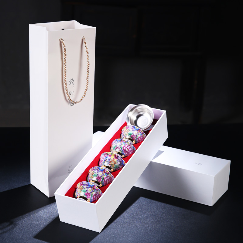 The Product of jingdezhen porcelain remit manual colored enamel coppering. As silver tea set single glass ceramic cups 6 pack sample tea cup gift box