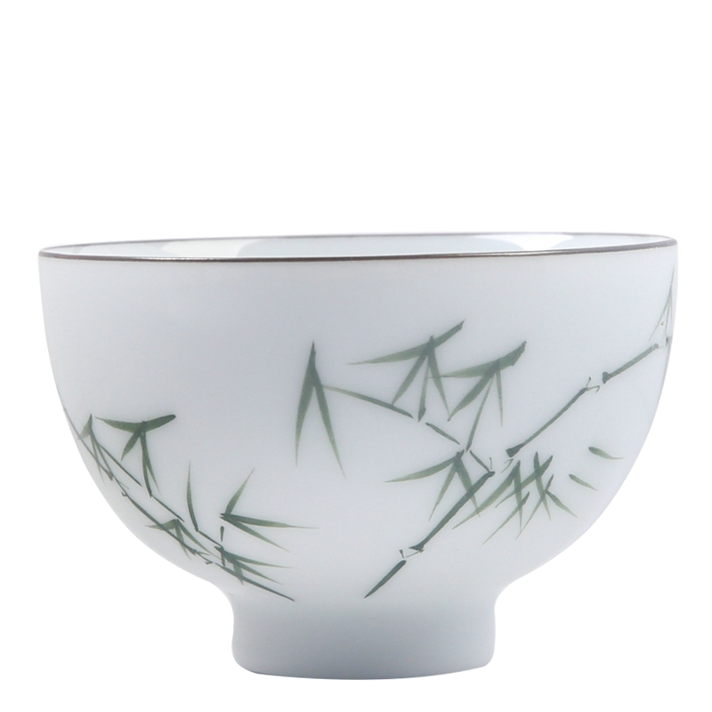 The Product porcelain remit dehua white porcelain jade round cup single ceramic tea cup sample tea cup personal master cup by hand