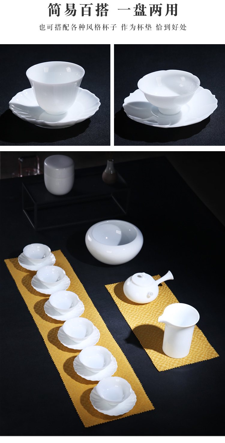 Chinese style tea quality porcelain remit heart disc small snack plate dry fruit tray ceramic plate candy plate teacup pad the nut plate