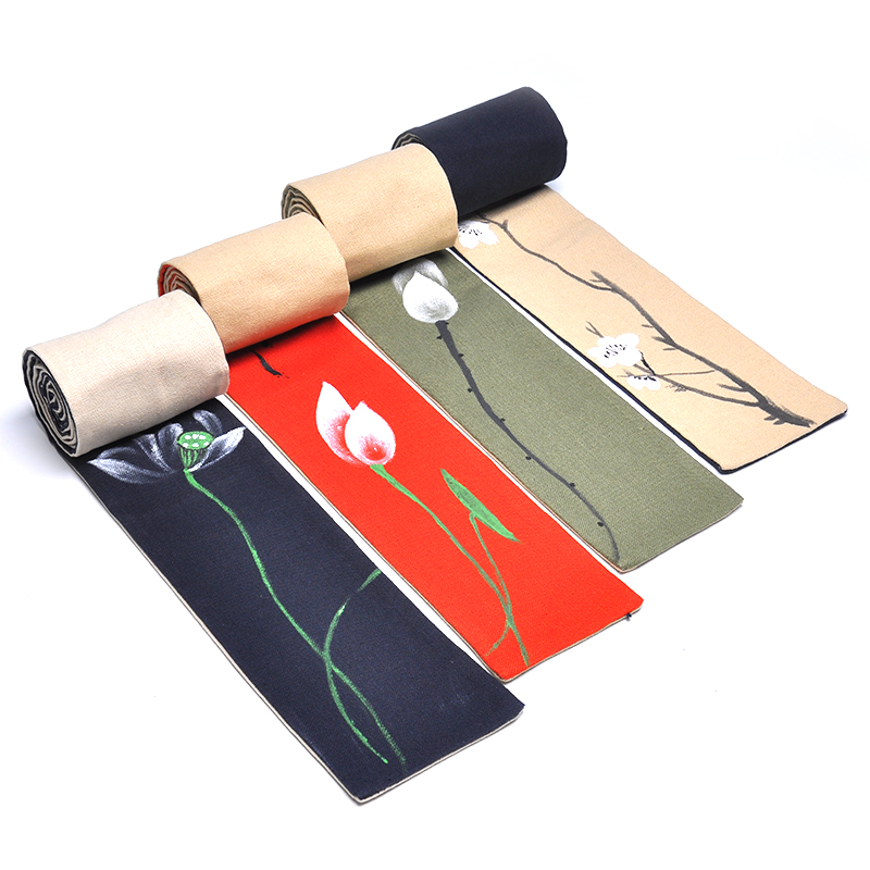 Porcelain sink Chinese painting style cotton and linen tea table of Chinese style slender water to wash cloth art tea towel tea tea tea mat flag
