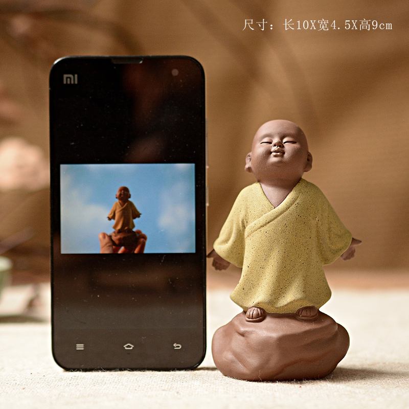 The Product color porcelain sink sand clay young monk tea pet lovely Buddha tea tray was furnishing articles household ceramic tea accessories