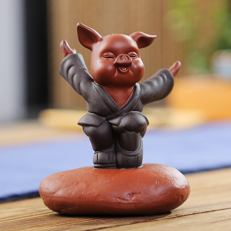 The Product porcelain sink chan, a young monk purple sand tea pet furnishing articles for its ehrs, lovely pig ceramic Buddha kung fu tea accessories