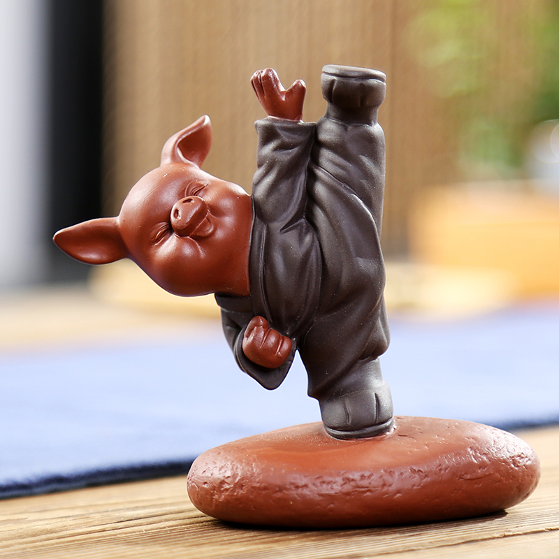 The Product porcelain sink chan, a young monk purple sand tea pet furnishing articles for its ehrs, lovely pig ceramic Buddha kung fu tea accessories