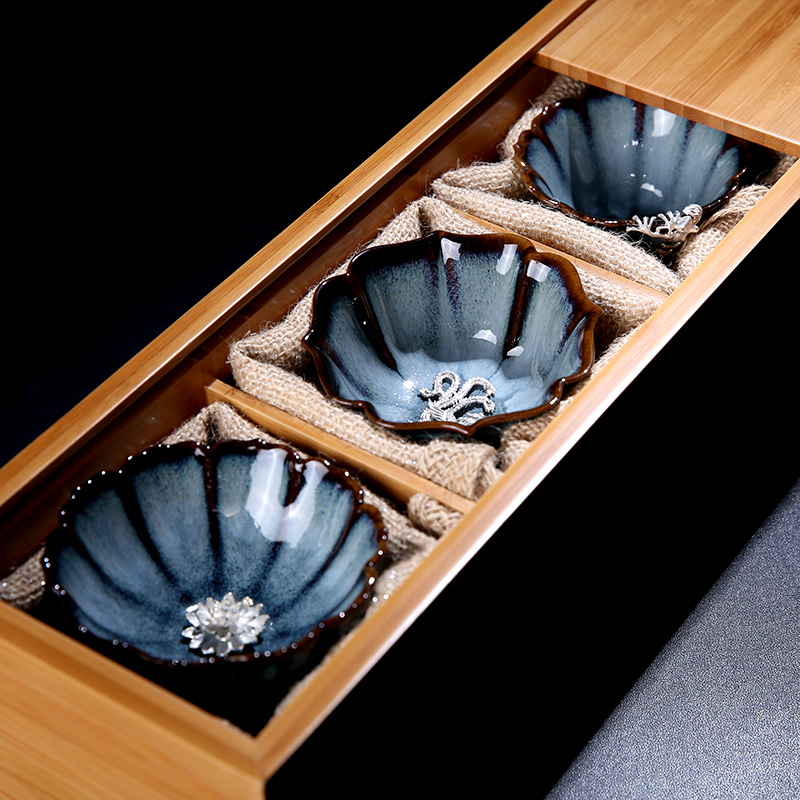 Pa product porcelain remit silver cups of tea light cup silver fish by hand tea cup of individual large master cup up