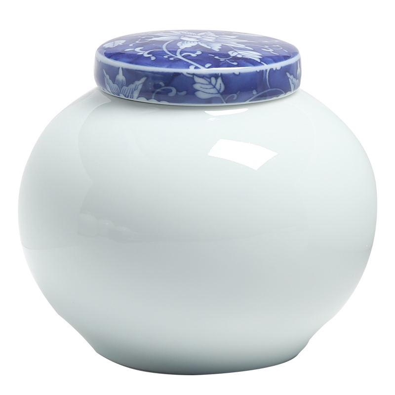 The Product of dumb light of a drum set up celadon porcelain remit tea caddy fixings seal pot of blue and white porcelain tea, green tea storage tanks