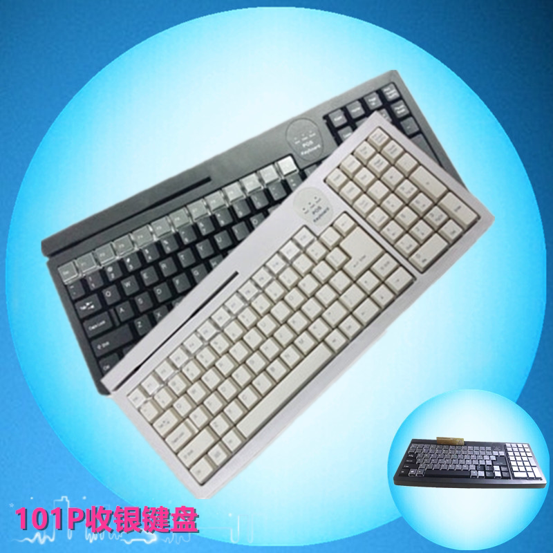 Kb101P Cash Register Keyboard with Keycaps, Membership Card Swiping, Wired, Round Port, Network Port, Ps2 Port, USB Port