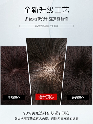 Парик для пожилых людей, кудрявые реалистичные пряди волос изготовленные из настоящих волос для матери, для среднего возраста