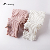 Female Baby Pants Spring Autumn Money Girl Han Version Foreign Air Children White Underpants Baby Autumwear Outwear Long Pants
