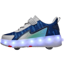 Childrens Heelys shoes 2024 new boys four-wheel retractable automatic double-wheel pulley girls skates for primary school students