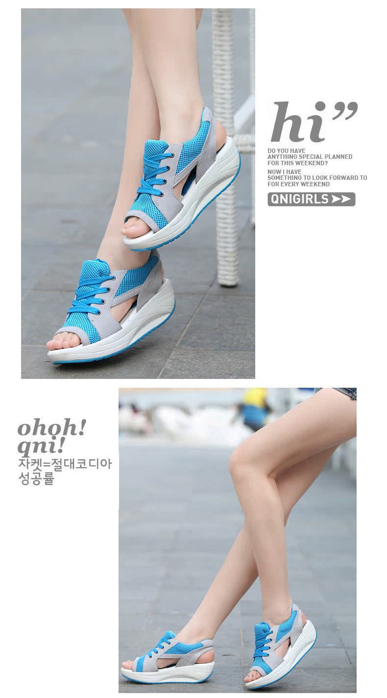 2018 dép mùa hè mới breathable sneakers phụ nữ casual dày dưới rocking giày giày của phụ nữ Hàn Quốc bãi biển dép dép dép sandal