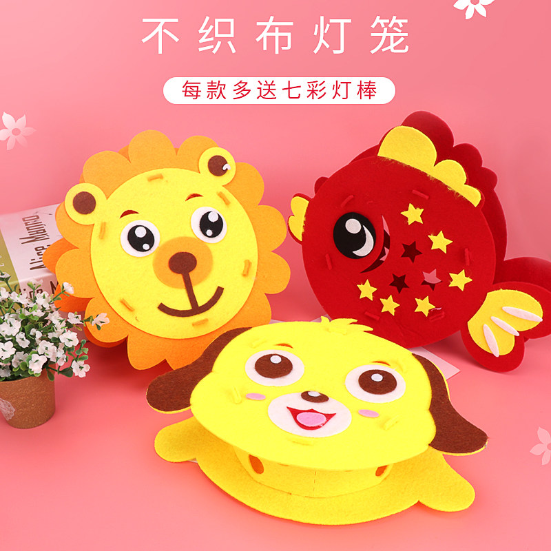 Christmas Handmade Diy Unwoven Cloth Material Packs Luminous Lantern Nursery Area Activities Materials Children Toys