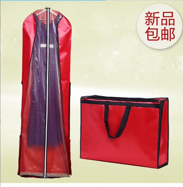 2 m portable bi-use wedding dress hood wedding dress box lengthened trailing wedding dress dust-proof bag gown anti-dust cover