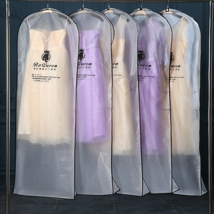 High-end thickened wedding dress dust-proof bag gown dust cover transparent dust cover lengthened containing display bag Inprintable