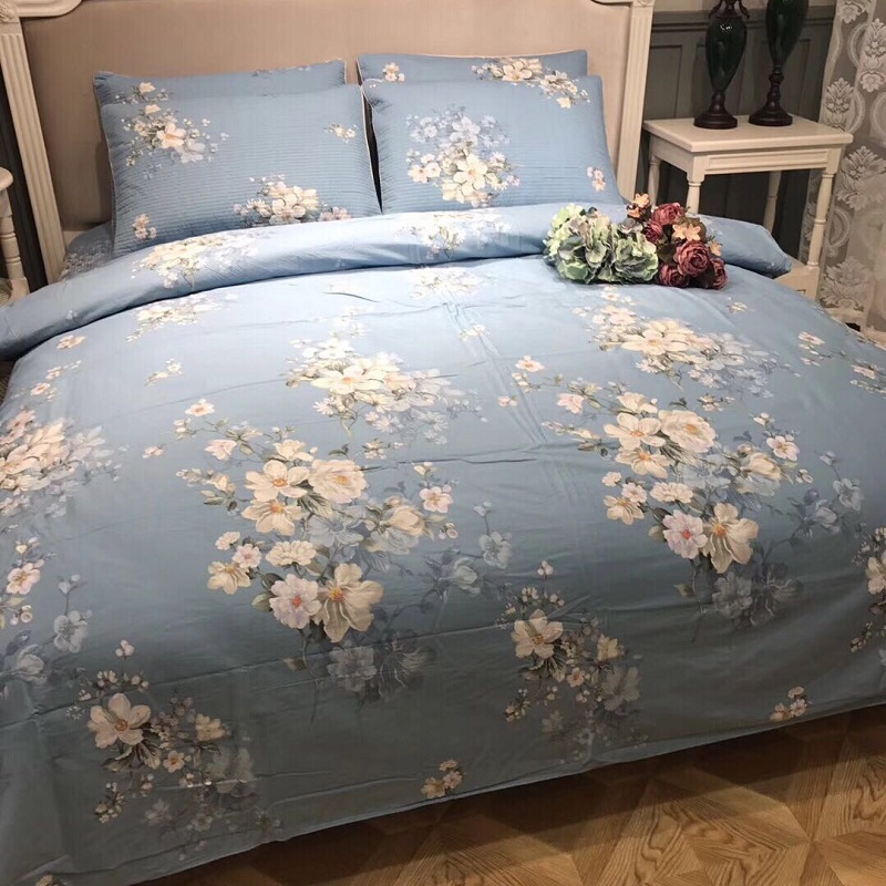 Hàn Quốc rửa sạch bông twill giường bông bao gồm đơn mat ba mảnh giường ngủ ở một gia đình bốn - Trải giường bộ drap giường 1m6