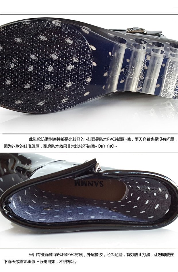 Giày cao gót nữ thời trang dễ thương Giày đi mưa nước mưa Giày nữ Hàn Quốc dành cho người lớn cộng với ống cao su chống thấm nước giày đi mưa