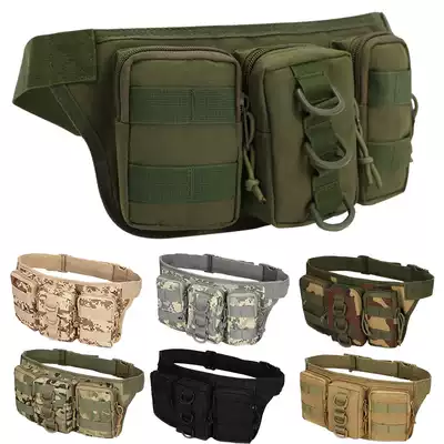 WZJP thief-free outdoor cycling sports army fan camouflage tactical small fanny pack triple bag mobile phone bag wallet men and women