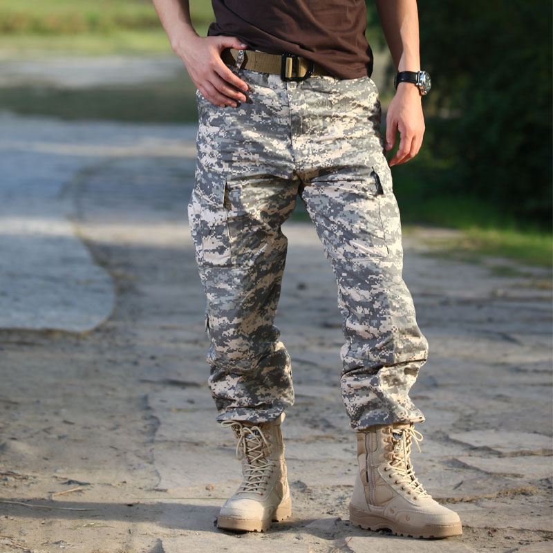 No thief WZJP camouflage trousers overalls Casual outdoor pants Multi-bag trousers Men's and women's military fans tactical pants