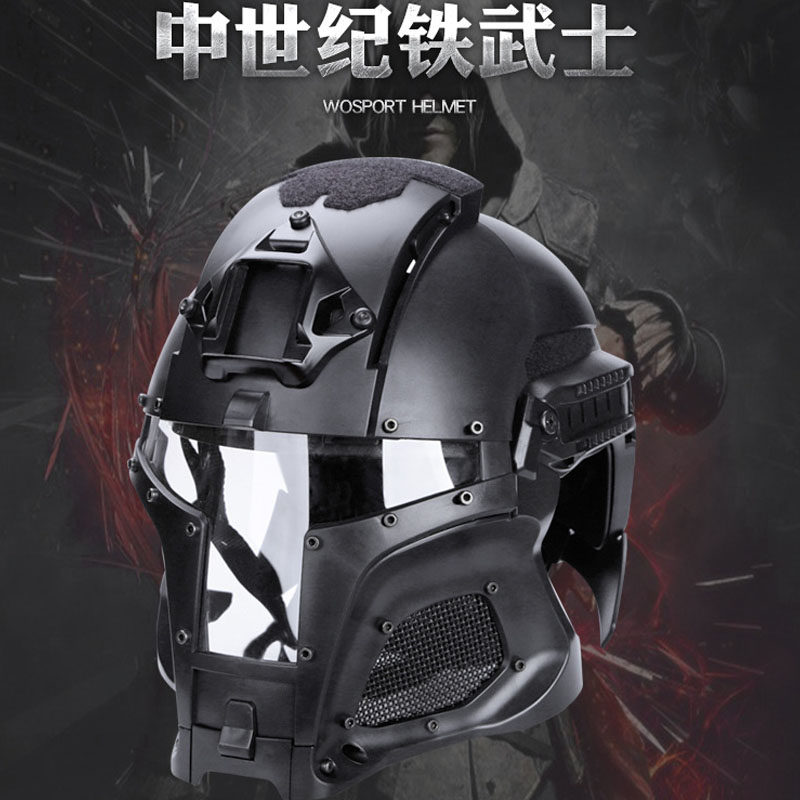 No thief WZJP medieval iron warrior helmet Tactical Outdoor retro mask mask army fan CS Future warrior helmet
