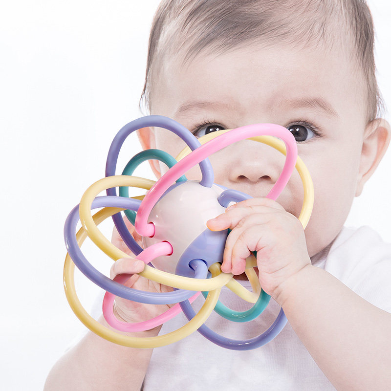 Manhattan Hands Catch Ball Newborn Baby Toy 0-3 Months 6 Puzzle Soft Glue Caressing Grip Training Baby Bites