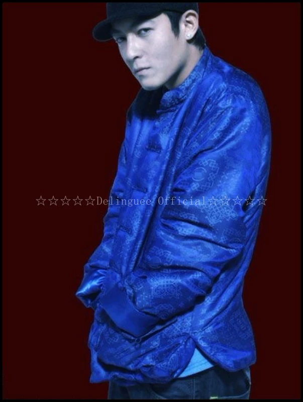 Edison Chen Trình diễn C Áo khoác rồng In Full Print Buckle Silk Tang phù hợp với mùa thu và mùa đông