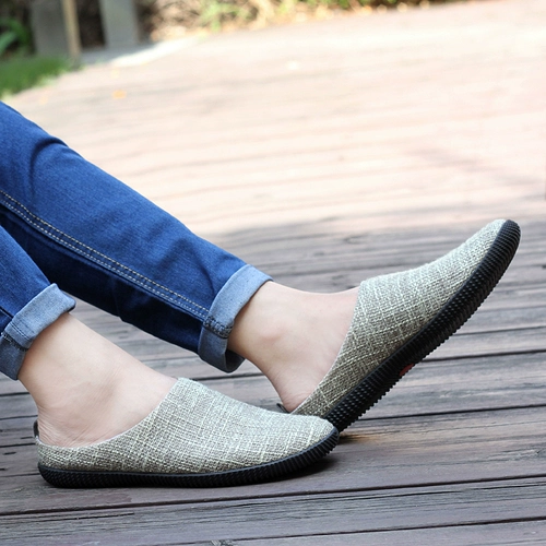 Летние дышащие тапочки, в корейском стиле, из хлопка и льна