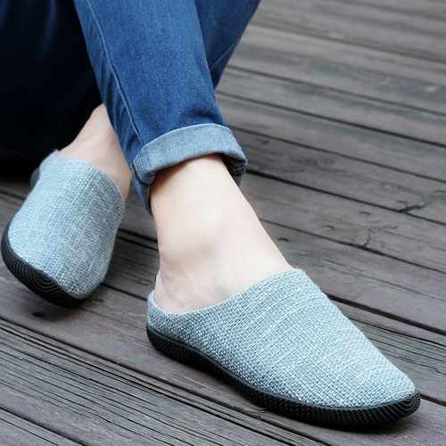 Летние дышащие тапочки, в корейском стиле, из хлопка и льна