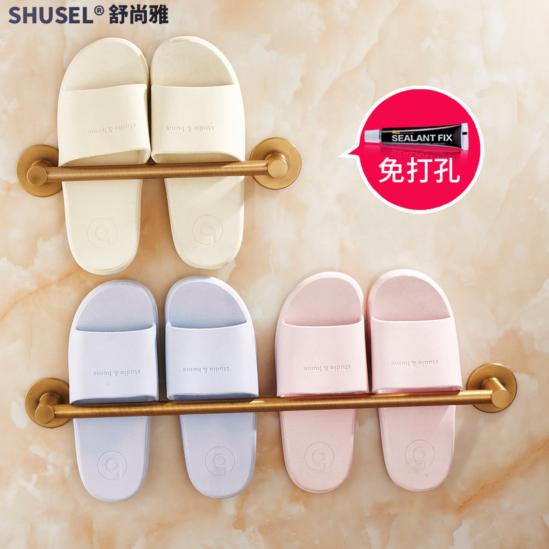 Free Punch Bathroom Slippers Rack Eurostyle Antique Dressing Room Wall Containing Drain Shelve Door Rear Shoe Racks