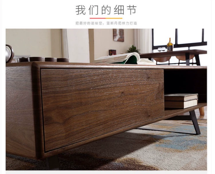 Bàn cà phê MFOX Bàn cà phê Bắc Âu Bàn cà phê đơn giản Bàn TV kết hợp Bàn trà Bàn ghế phòng khách Bắc Âu đặt điện - Bộ đồ nội thất