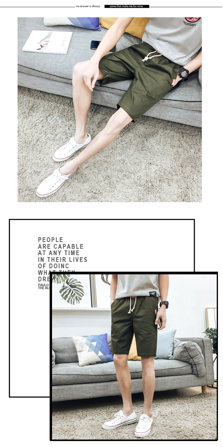 Mùa hè quần short thể thao nam giản dị nam thanh niên năm quần 5 điểm quần bãi biển nam mùa hè phiên bản Hàn Quốc của quần thủy quần vải nam