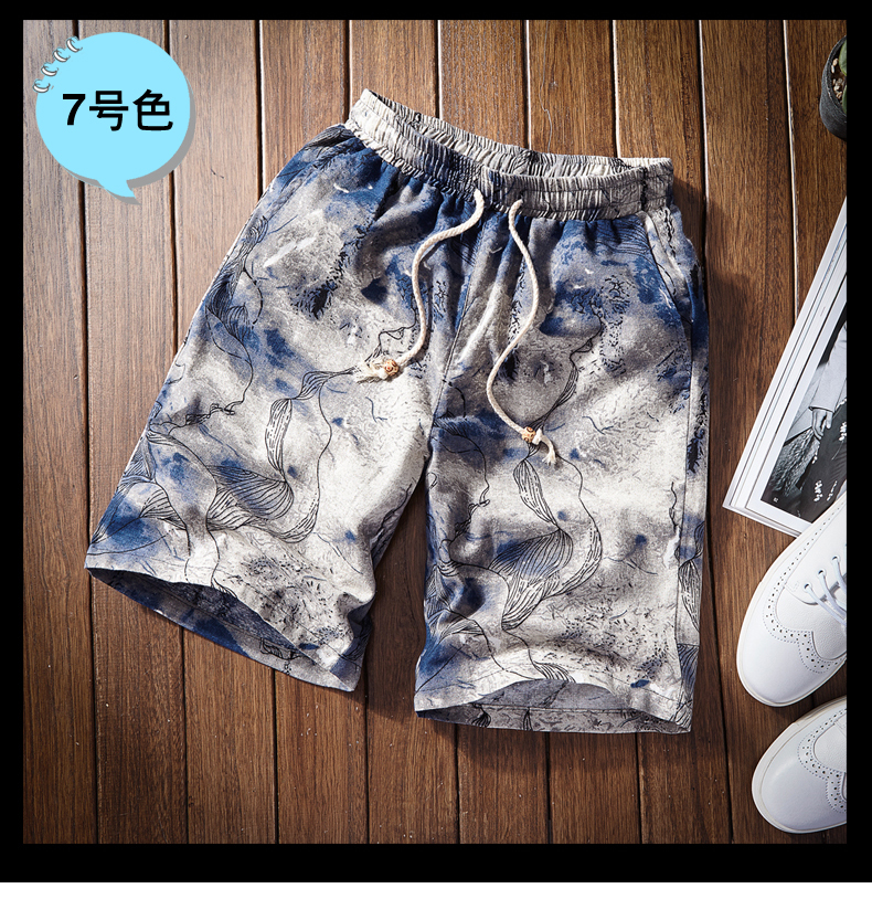 Thể thao mùa hè 5 quần nam quần short quần âu mùa hè cá tính hoa bãi biển quần lớn quần mỏng nam triều quần kaki nam