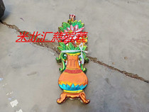 (Plastic vase) funeral supplies funeral plastic gold-plated paper tie paper live material blister wholesale