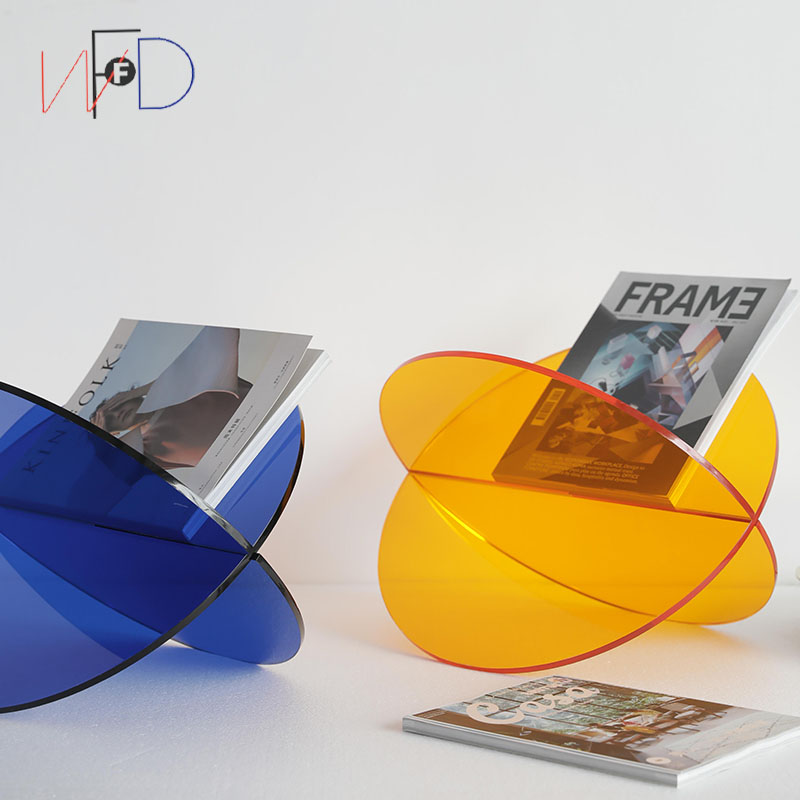 Wanfengda designer Nordic modern acrylic planetary bookshelf newspaper rack new product