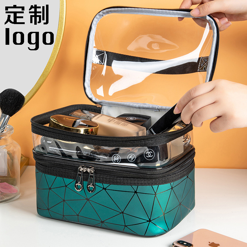 Waterproof Portable Cosmetic Containing Bag Large Capacity Hand Makeup Bag Wash Bag Send Customer Professional Custom Logo-Taobao