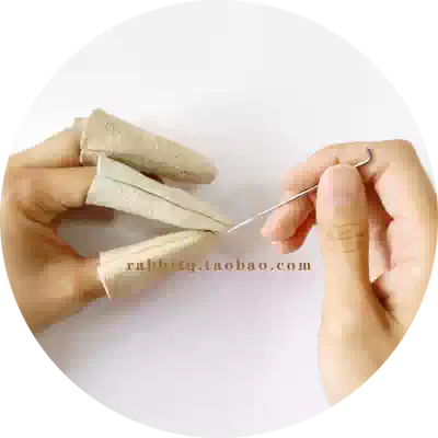 真皮指套羊毛氈羊毛氈牛皮防戳防刺護指套可代替頂針十字繡頂針