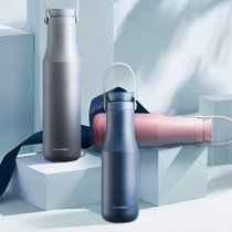 Music clasp mug pot outdoor large capacity can carry men and women white collar stainless steel portable tea cup